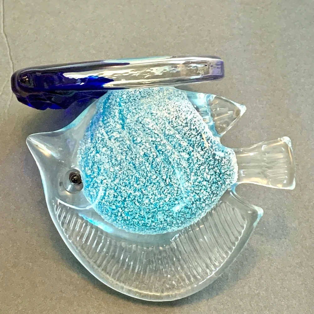 Art Glass Angel Fish Candle holder